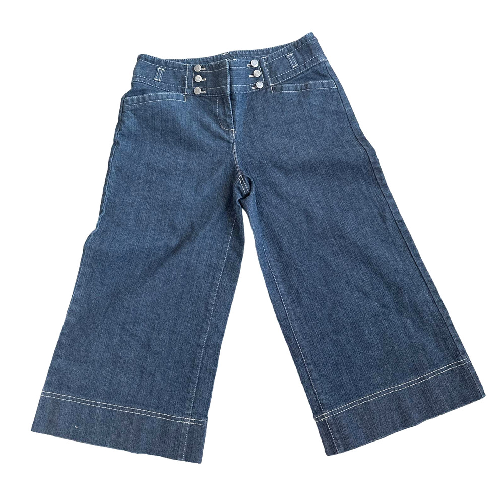Loft Ann Taylor Sailor Style Cropped Wide Leg Jeans